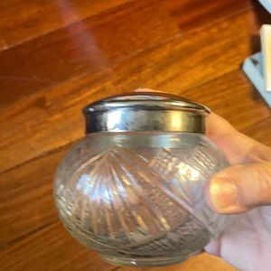 Two’s Company glass w silver top jar